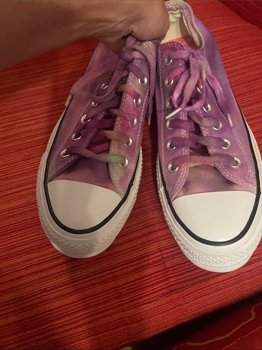 Purple Tie-Dye Low-Top Canvas sneakers - Picture 8 of 17